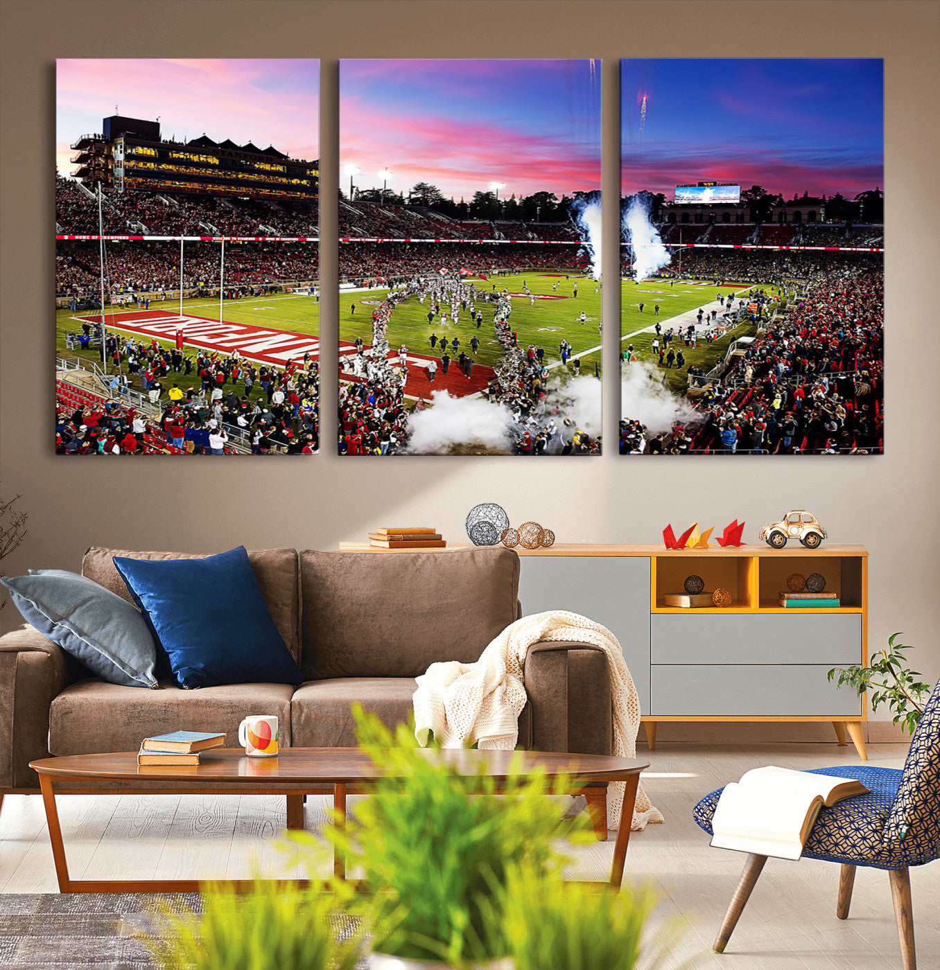 25557-MGV-CV-36X24-Stanford University Cardinal Football Team Print - Stanford Stadium Wall Art Canvas Print