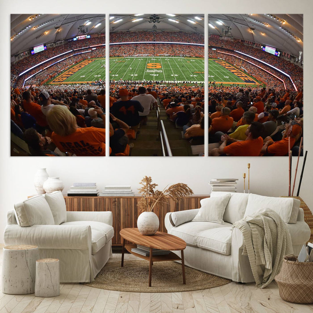 From above, the view resembles the Syracuse University Orange Football Team Wall Art Canvas.