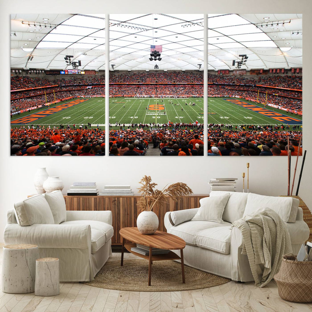 Syracuse University Orange Football Team Print - Syracuse JMA Wireless Dome Wall Art Canvas Print.