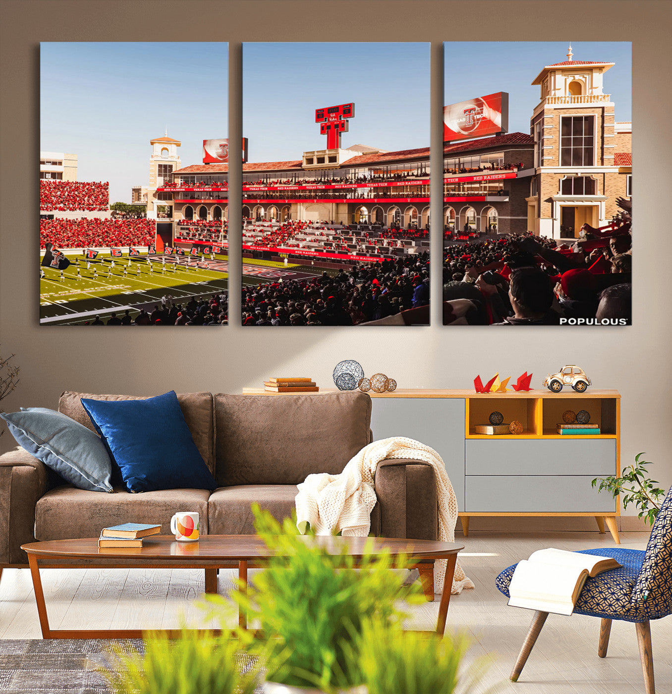 MGV-CV-60X30-3P - Jones AT&T Stadium Texas Tech Red Raiders Wall Art | Large Att Stadium Canvas Print | College
