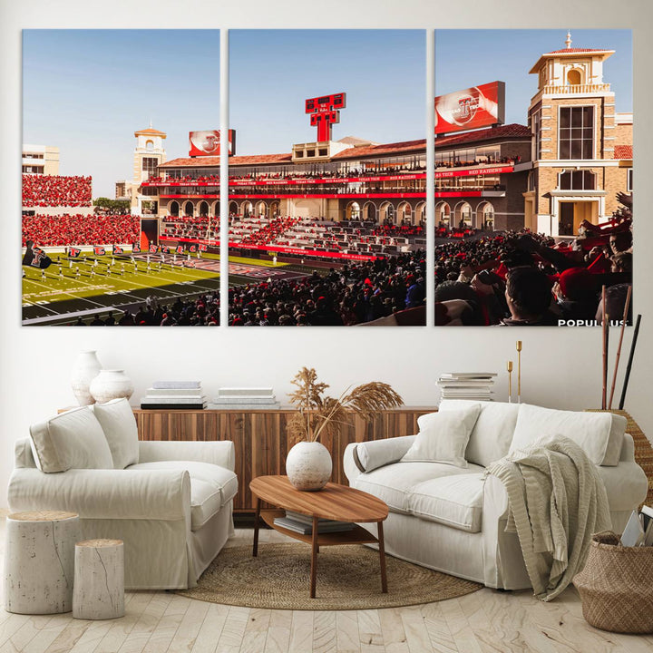 Texas Tech Red Raiders Football Team Print - Lubbock Jones AT&T Stadium Wall Art Canvas Print