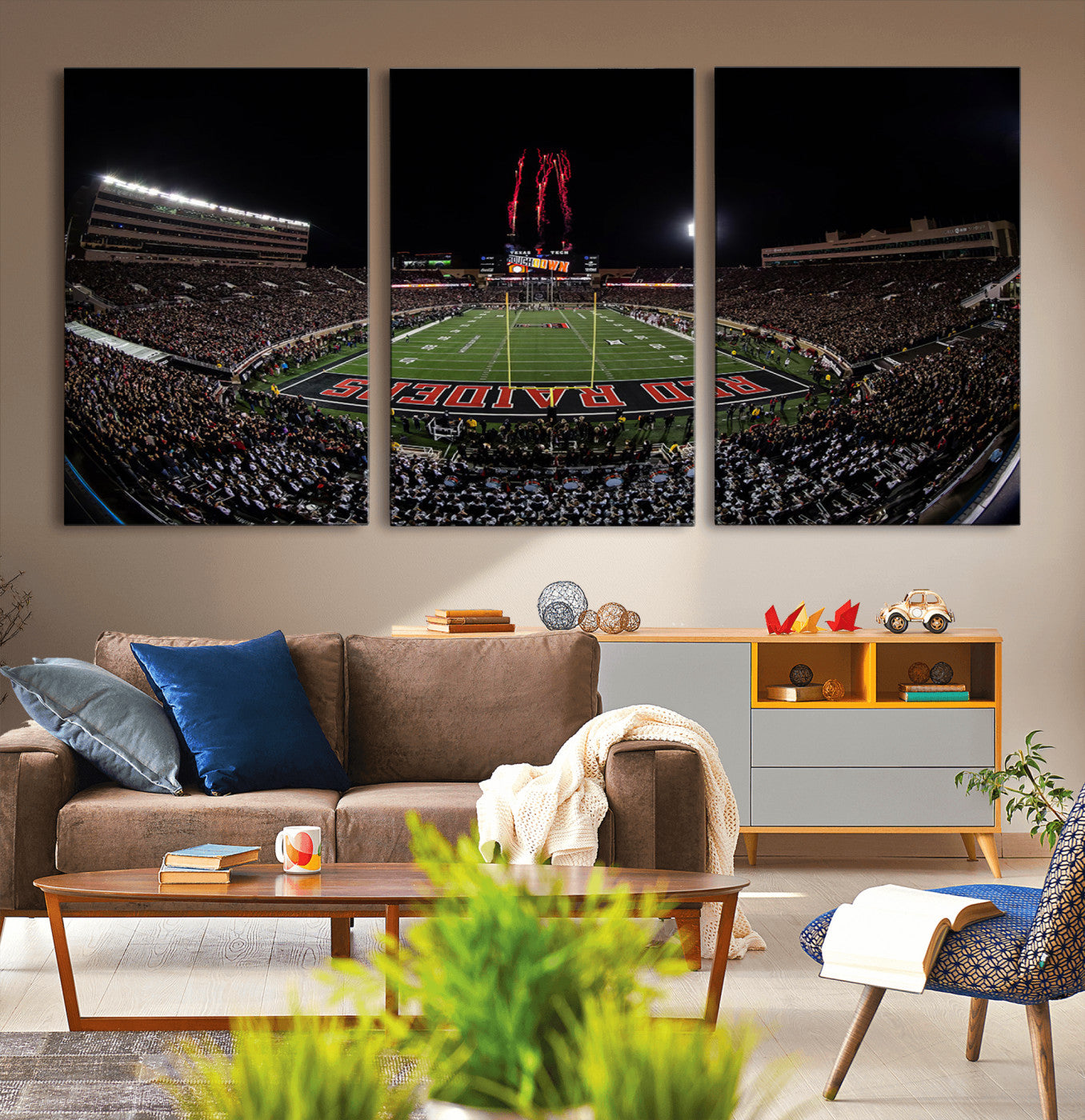 83122-MGV-CV-36X24-Framed Texas Tech Red Raiders Stadium Canvas, Texas Tech Red Raiders Football Team Print - Lubbock