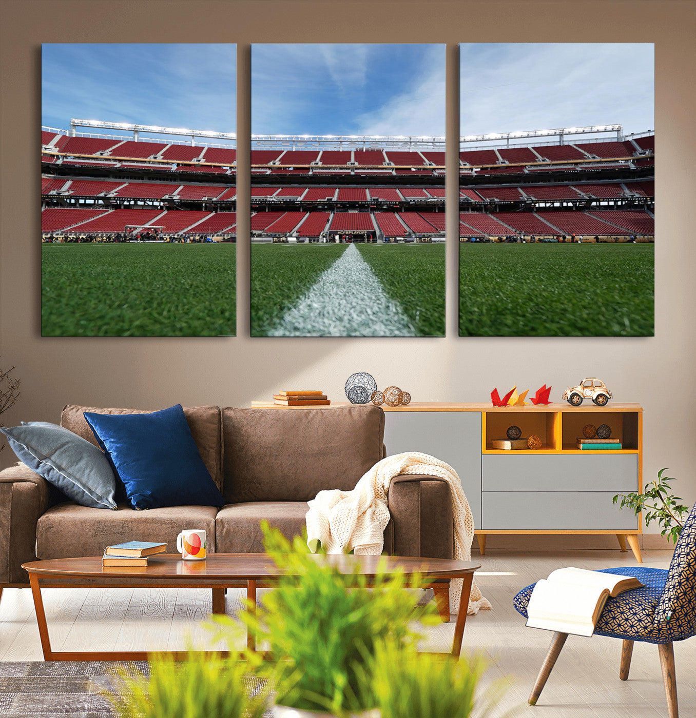 MGV-CV-60X30-3P - University of Tulsa Golden Hurricane Football Team Print - Tulsa H.A. Chapman Stadium Wall Art