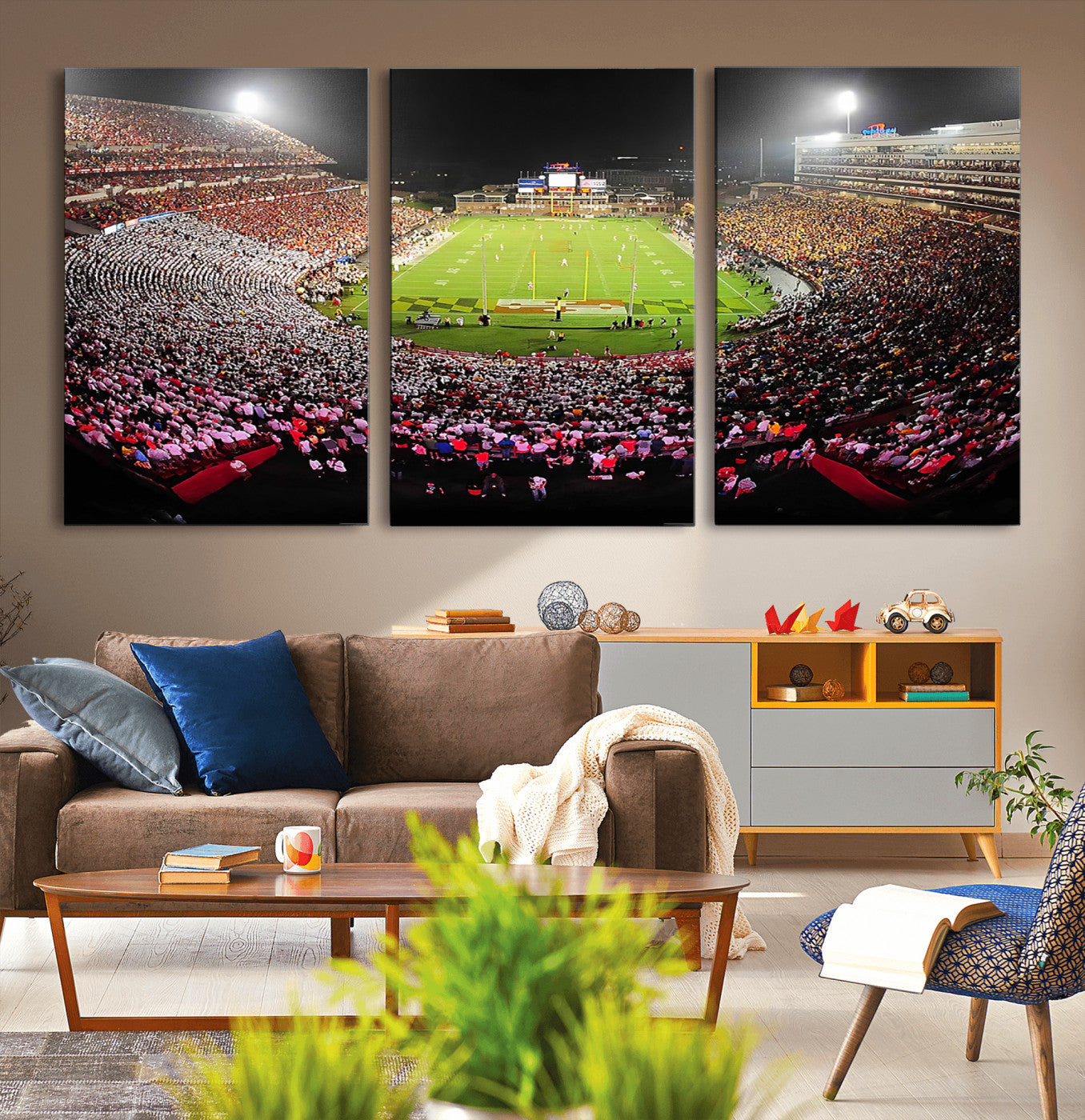 MGV-CV-60X30-3P - University of Maryland Terrapins Football Team Print - College Park SECU Stadium Wall Art Canvas
