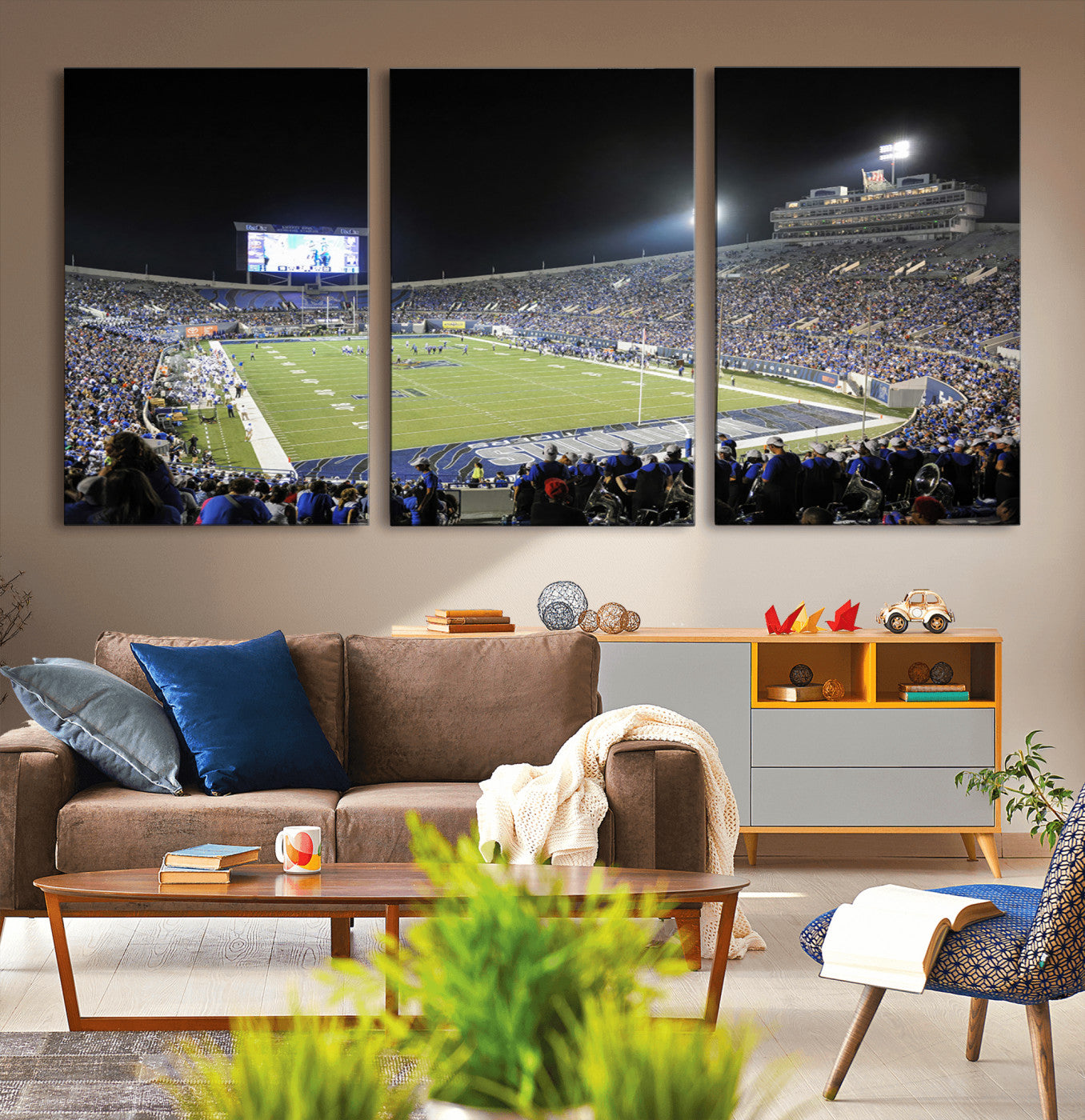 MGV-CV-60X30-3P - University of Memphis Tigers Football Team Print - Memphis Simmons Bank Liberty Stadium Wall Art