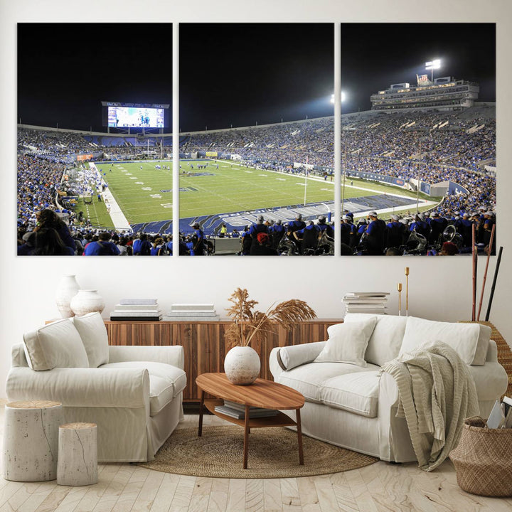 University of Memphis Tigers Football Team Print - Memphis Simmons Bank Liberty Stadium Wall Art Canvas Print