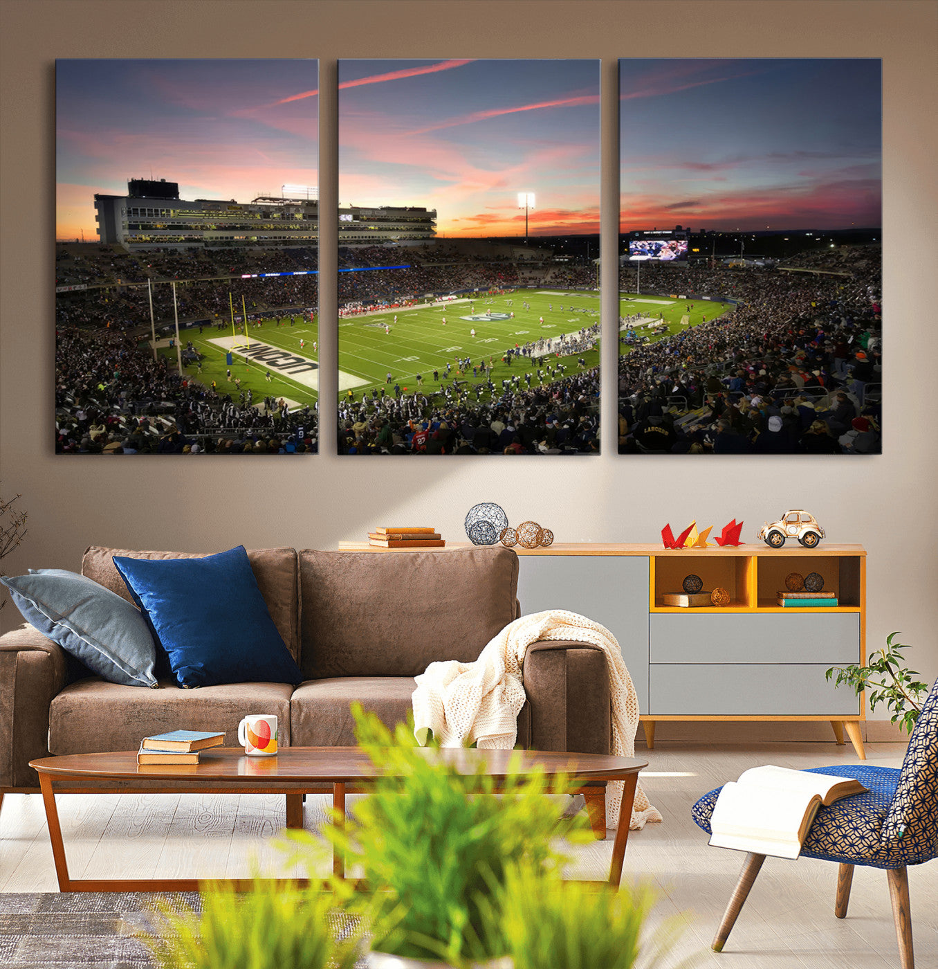 64416-MGV-CV-36X24-The University of Connecticut UCONN Huskies Football Team Print - East Hartford Pratt & Whitney