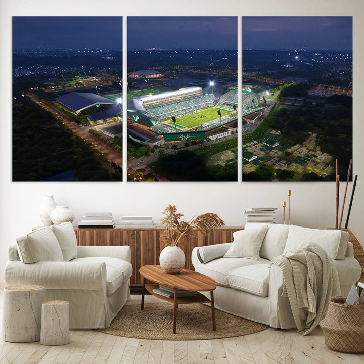 The University of South Florida Bulls Football Team Print - Tampa USF Football Stadium Wall Art Canvas Print