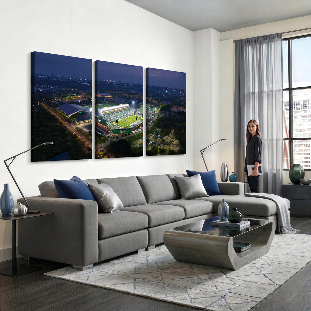 27554-MGV-CV-36X24 - The University of South Florida Bulls Football Team Print