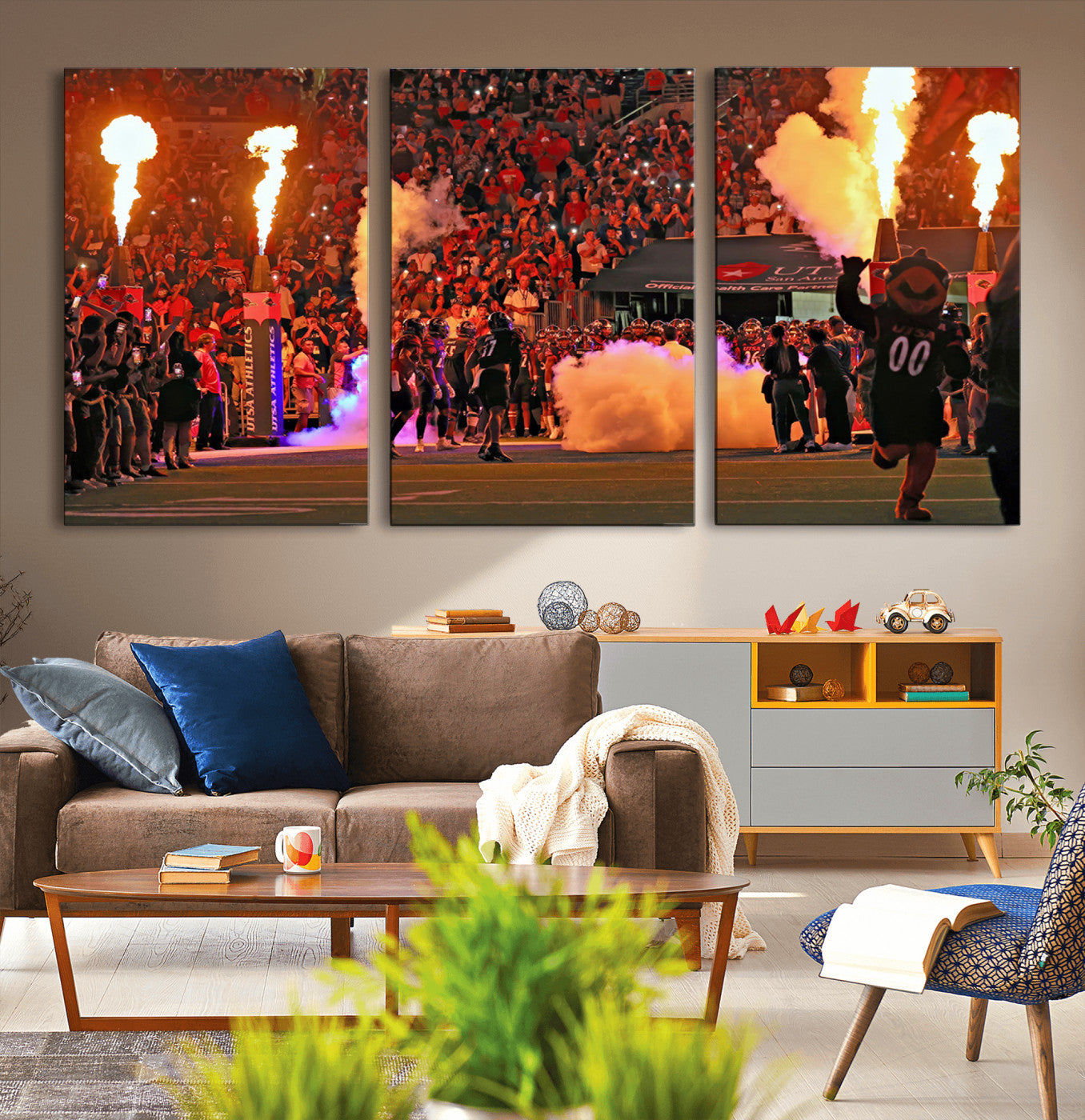 MGV-CV-60X30-3P - The University of Texas at San Antonio Roadrunners Football Team Print - San Antonio Alamodome Wall