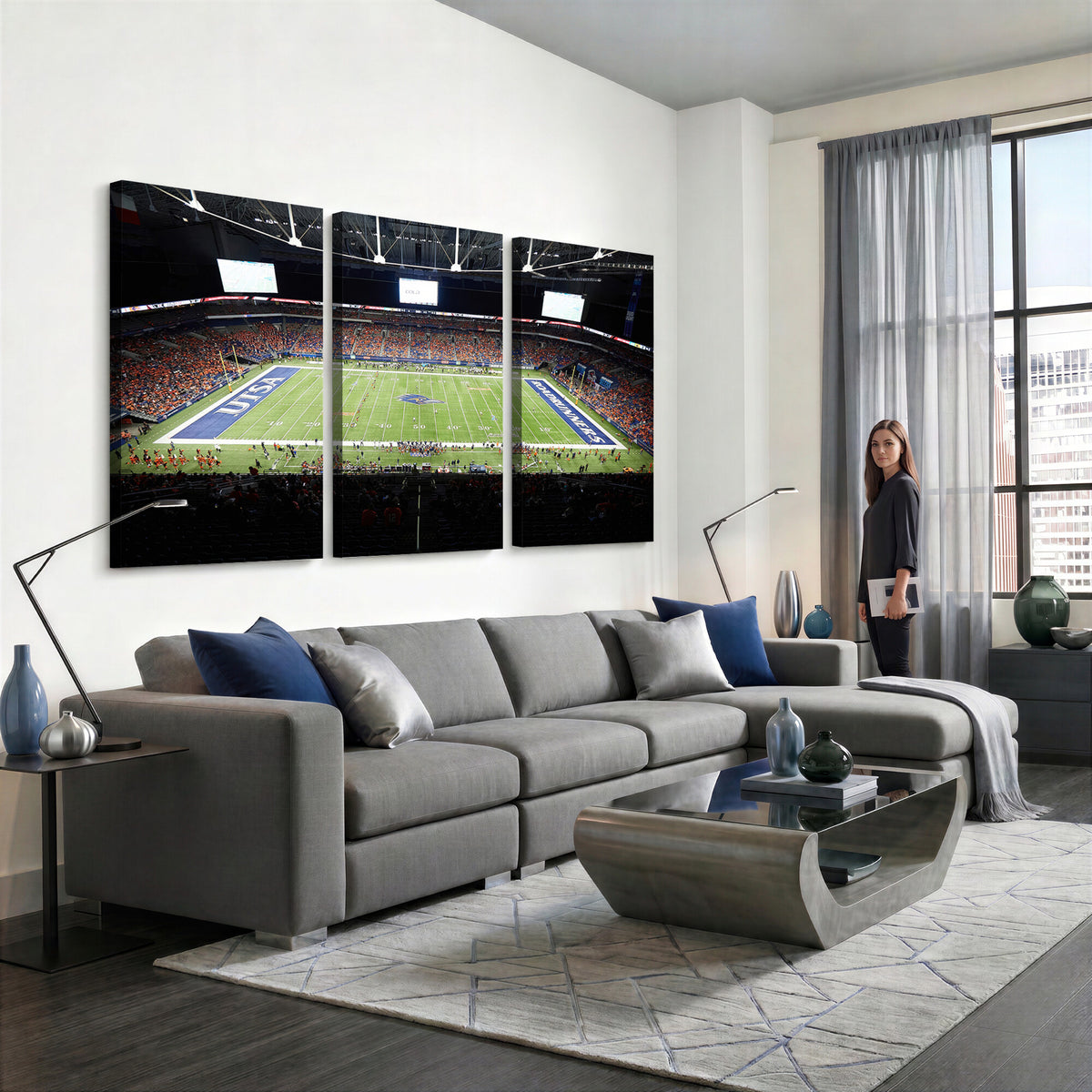 98617-MGV-CV-36X24 - The University of Texas at San Antonio Roadrunners Football Team Print, San Antonio Alamodome
