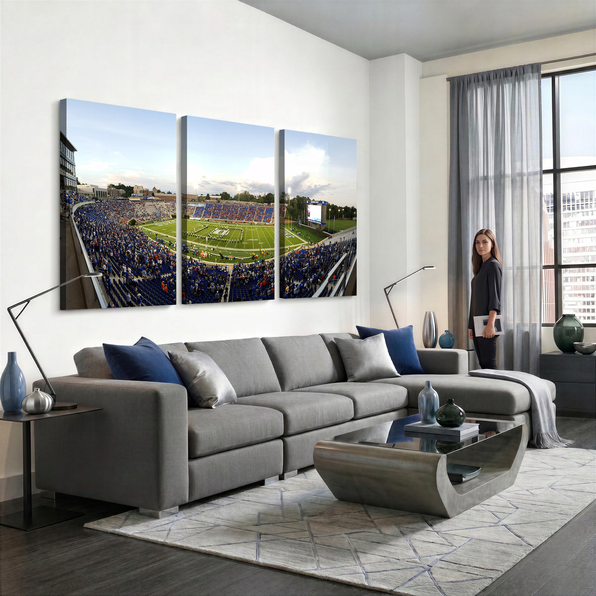 44850-MGV-CV-36X24 - The Duke University Blue Devils Football Team Print, Durham