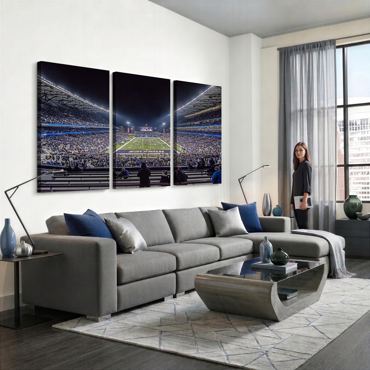 85780-MGV-CV-36X24 - The University of Washington Huskies Football Team Print, Extra Large Game Room Wall Decor