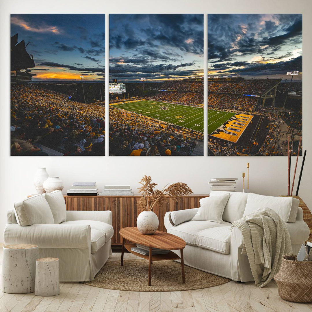 University of Wyoming Cowboys Football Team Print - Laramie War Memorial Stadium Wall Art Canvas Print