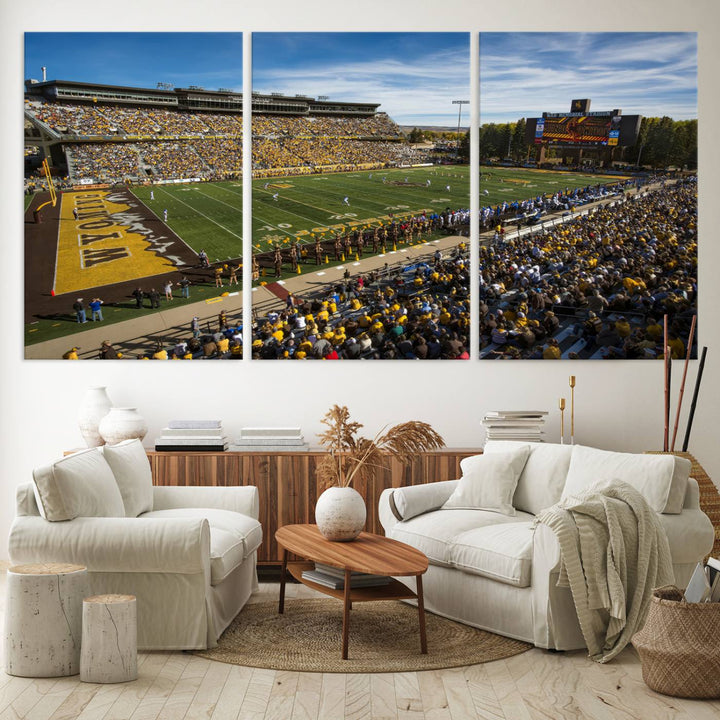 University of Wyoming Cowboys Football Team Print - Laramie Jonah Field at War Memorial Stadium Wall Art Canvas Print