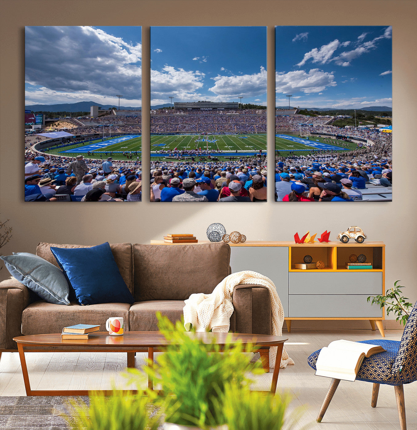 MGV-CV-60X30-3P - Air Force Falcons Football Team Print - Colorado Springs Falcon Stadium Wall Art Canvas Print