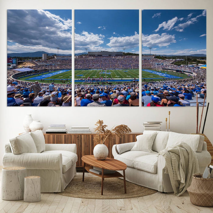 Air Force Falcons Football Team Print - Colorado Springs Falcon Stadium Wall Art Canvas Print