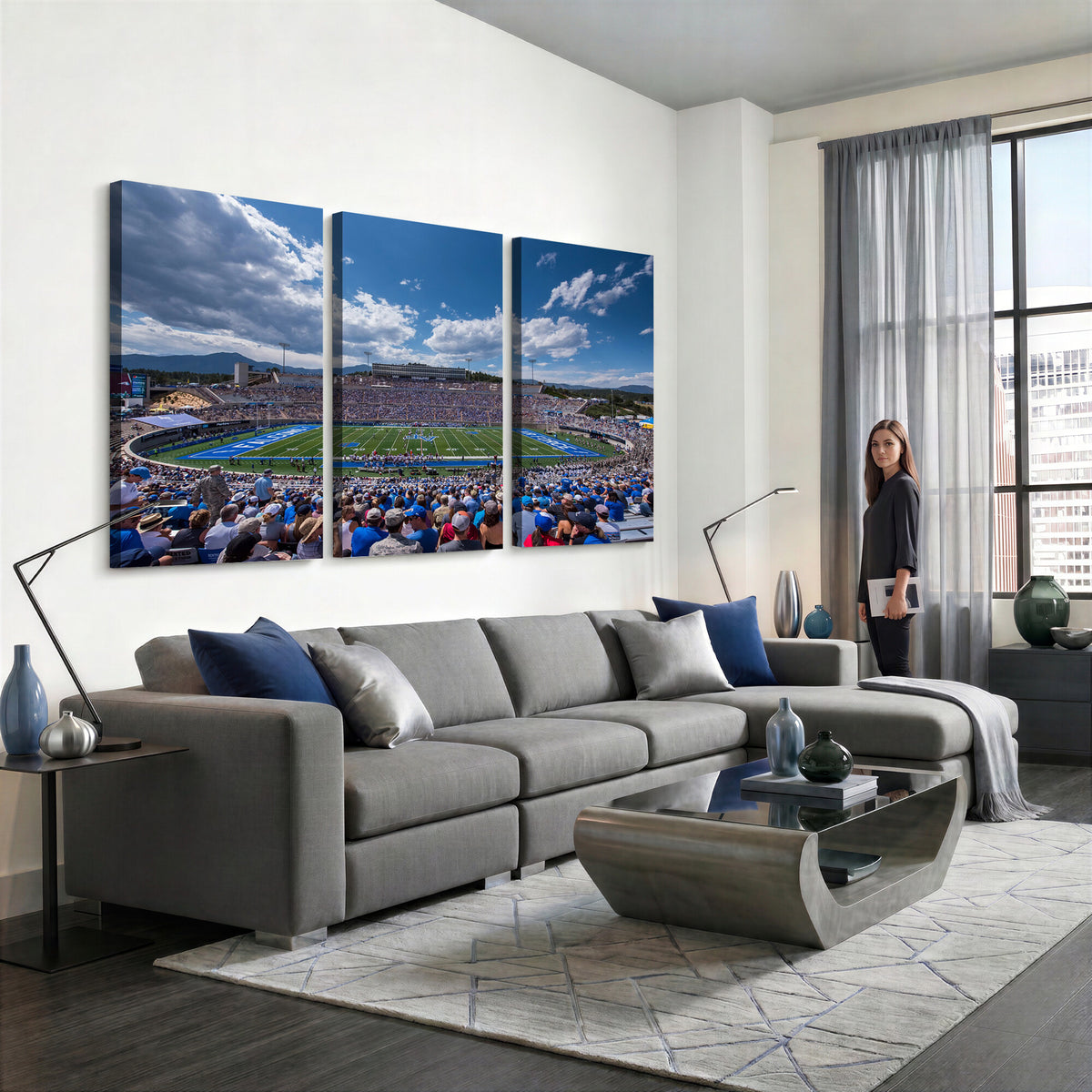 59281-MGV-CV-36X24 - Air Force Falcons Football Team Print, Colorado Springs