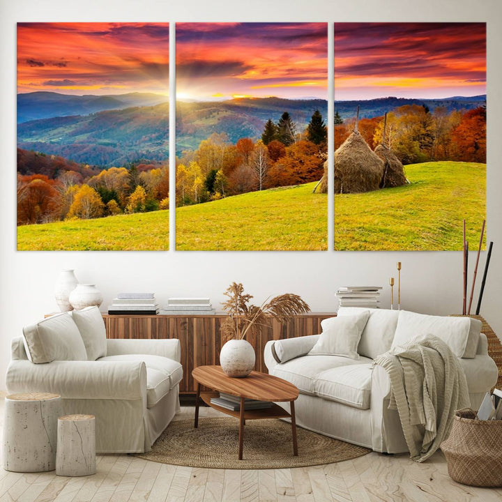 Landscape View Sunset museum-quality canvas art, ready to hang.