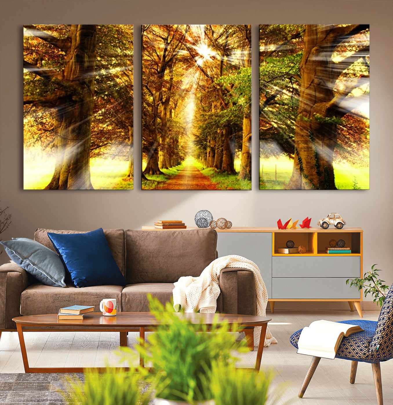 50243-MGV-CV-36X24-Sunshine in Forest and Trees Wall Art Canvas Print
