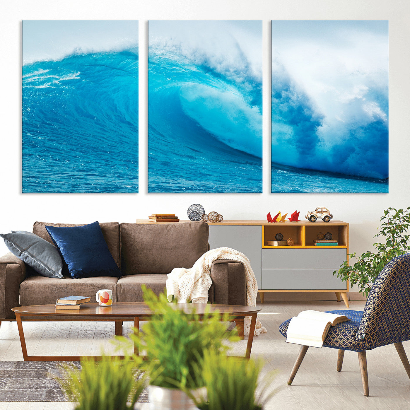 MGV-CV-60X30-3P - Big Ocean Surfing Wave Wall Art Canvas Print