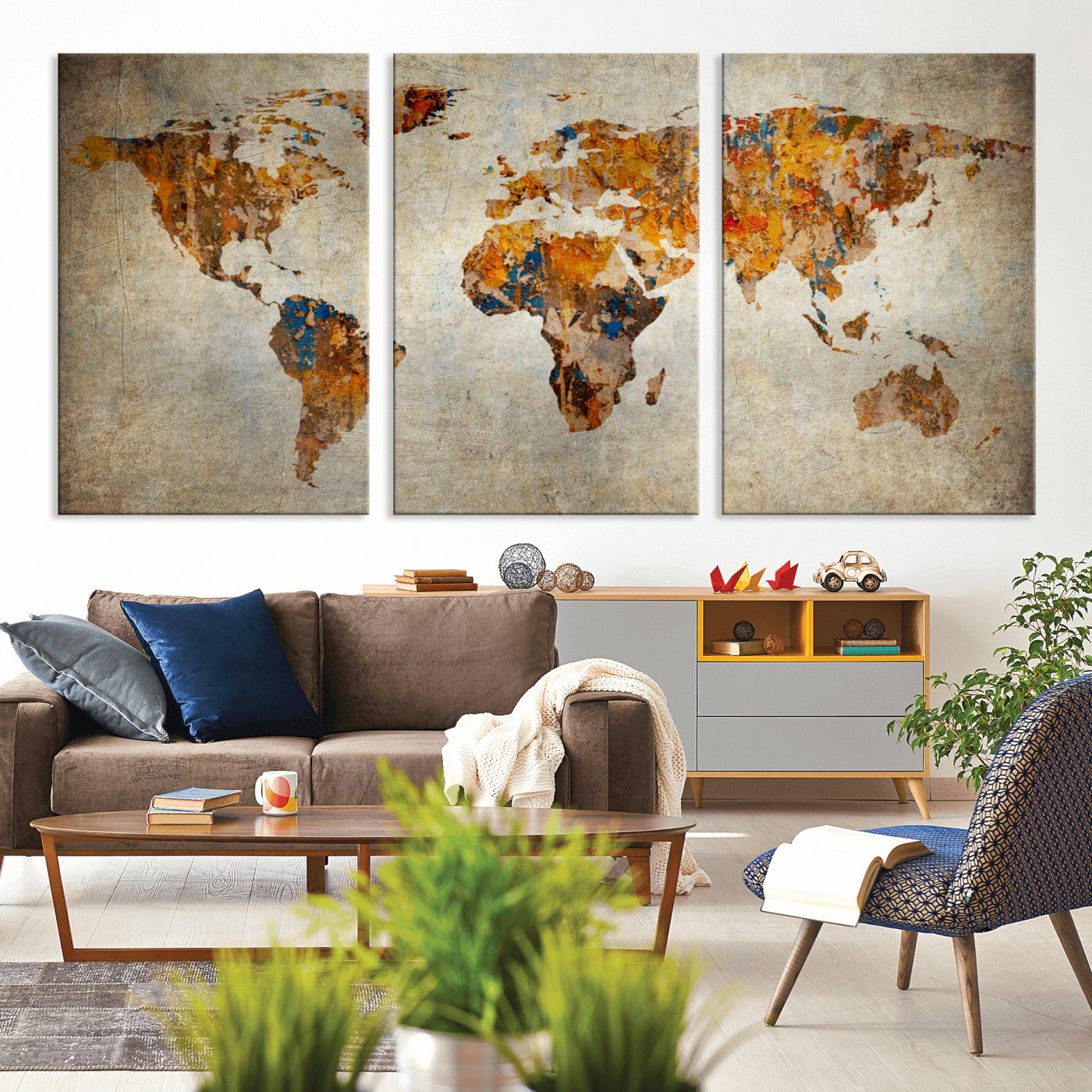 MGV-CV-60X30-3P - Push Pin World Map Canvas Print – Framed Wall Art for Couples to Track Their Travels – Anniversary