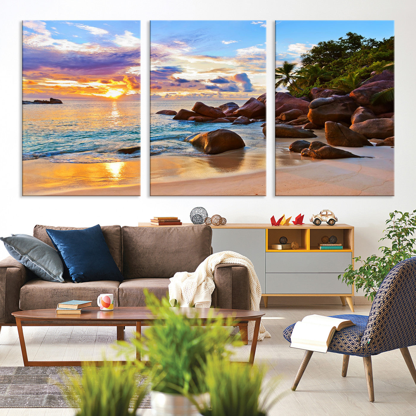 43209-MGV-CV-36X24-Tropical Island Beach Sunset Canvas Print