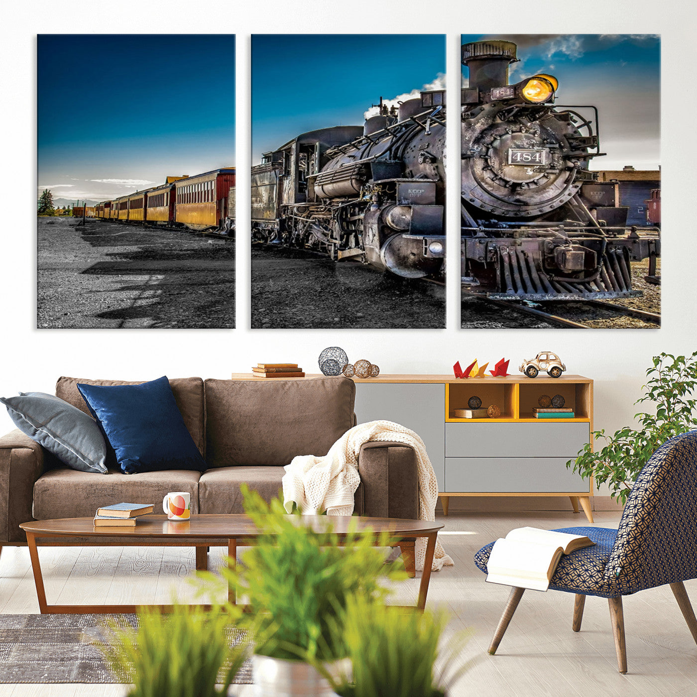 MGV-CV-60X30-3P - Train Wall Art Canvas Print