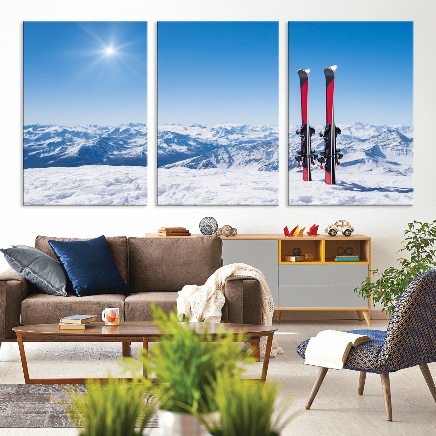 MGV-CV-60X30-3P - Ski Season Snow Wall Art Canvas Print