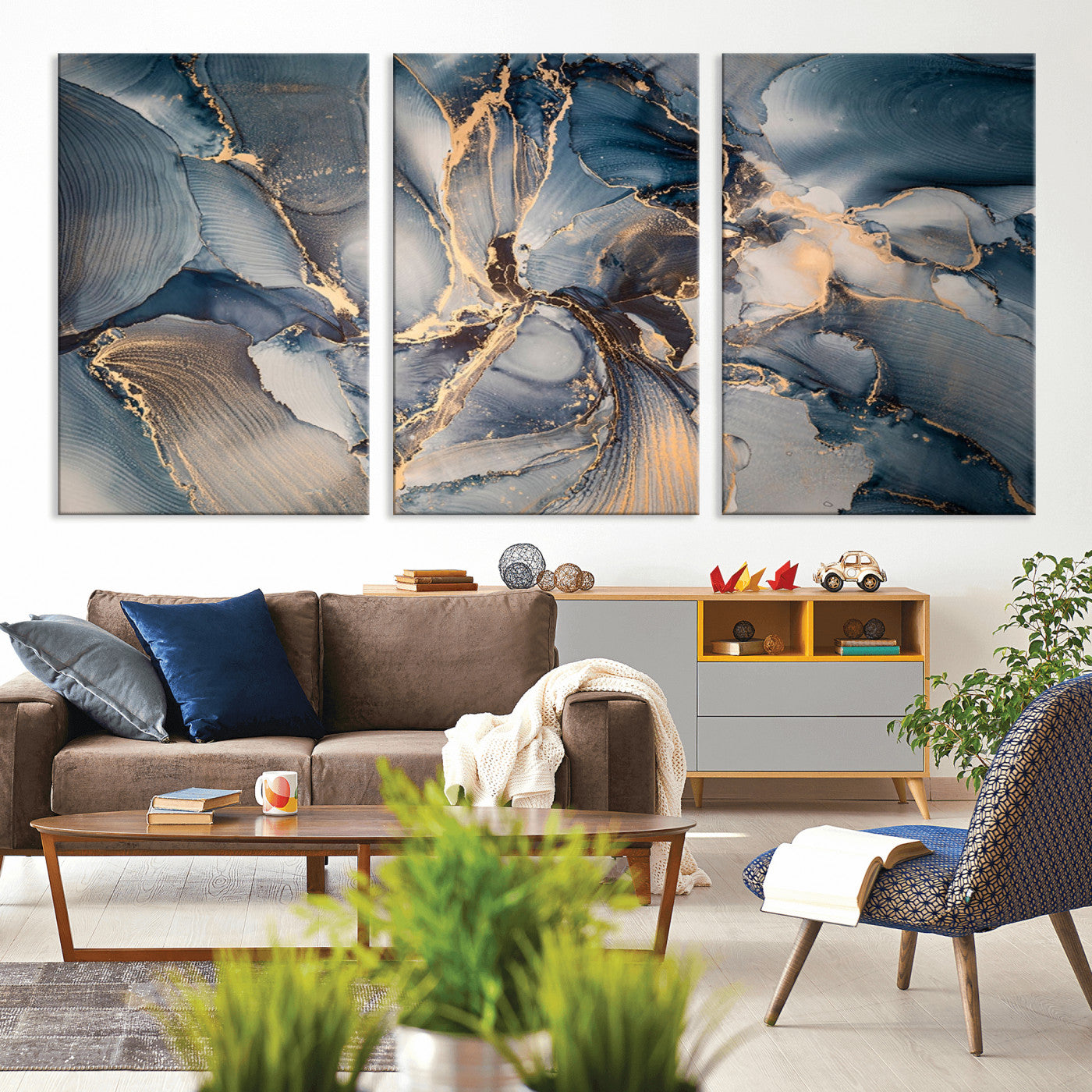 MGV-CV-60X30-3P - Abstract Wall Art Canvas Print for Modern Home Decor