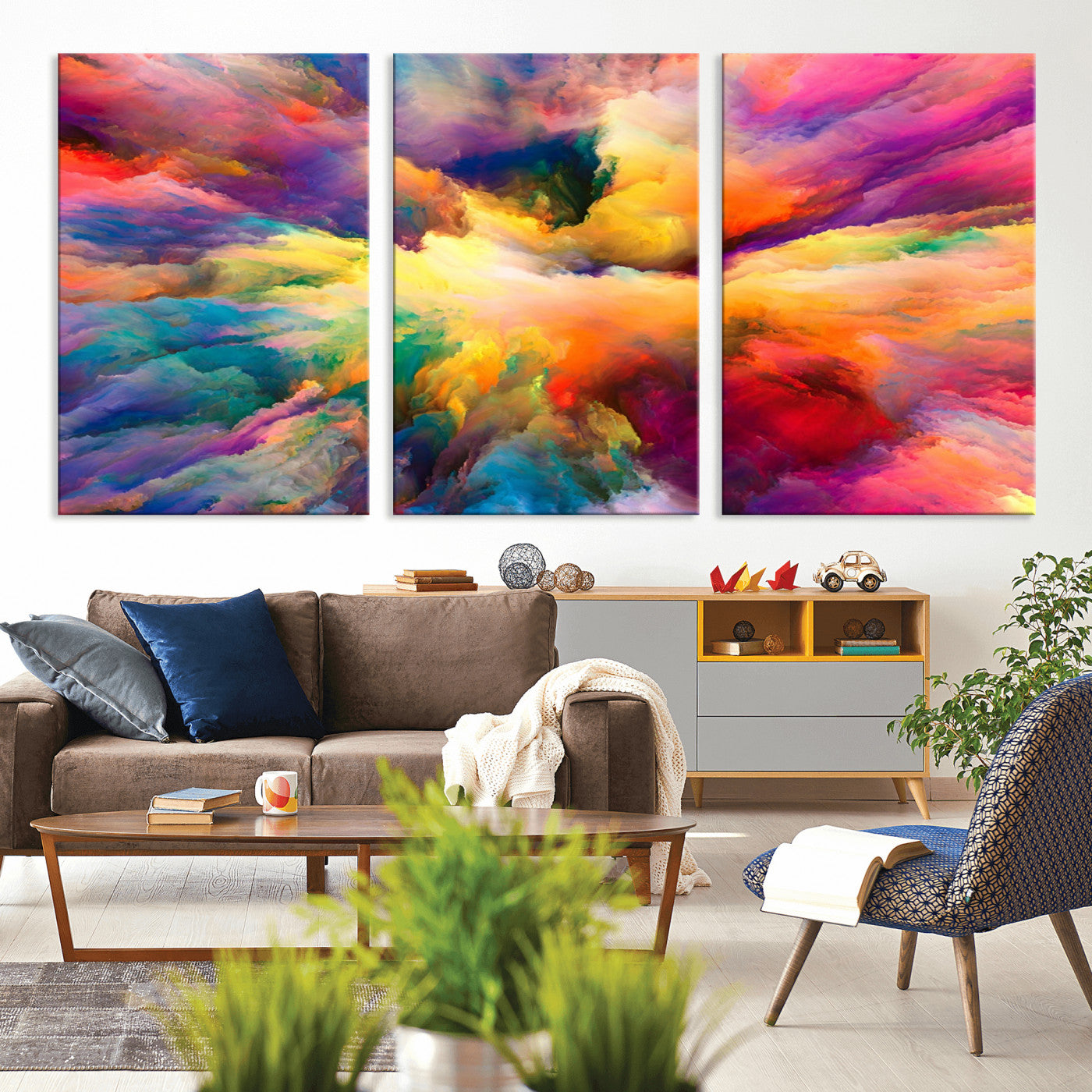 MGV-CV-60X30-3P - Blazing Vibrant Colors Cloud-like Wall Art Canvas Print