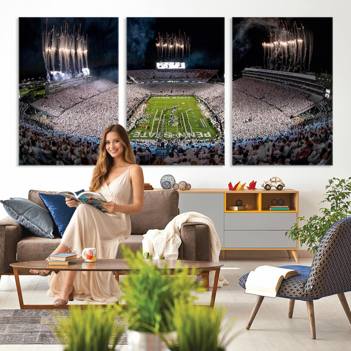 11391-MGV-CV-36X24 - Penn State Football Wall Art Canvas Print