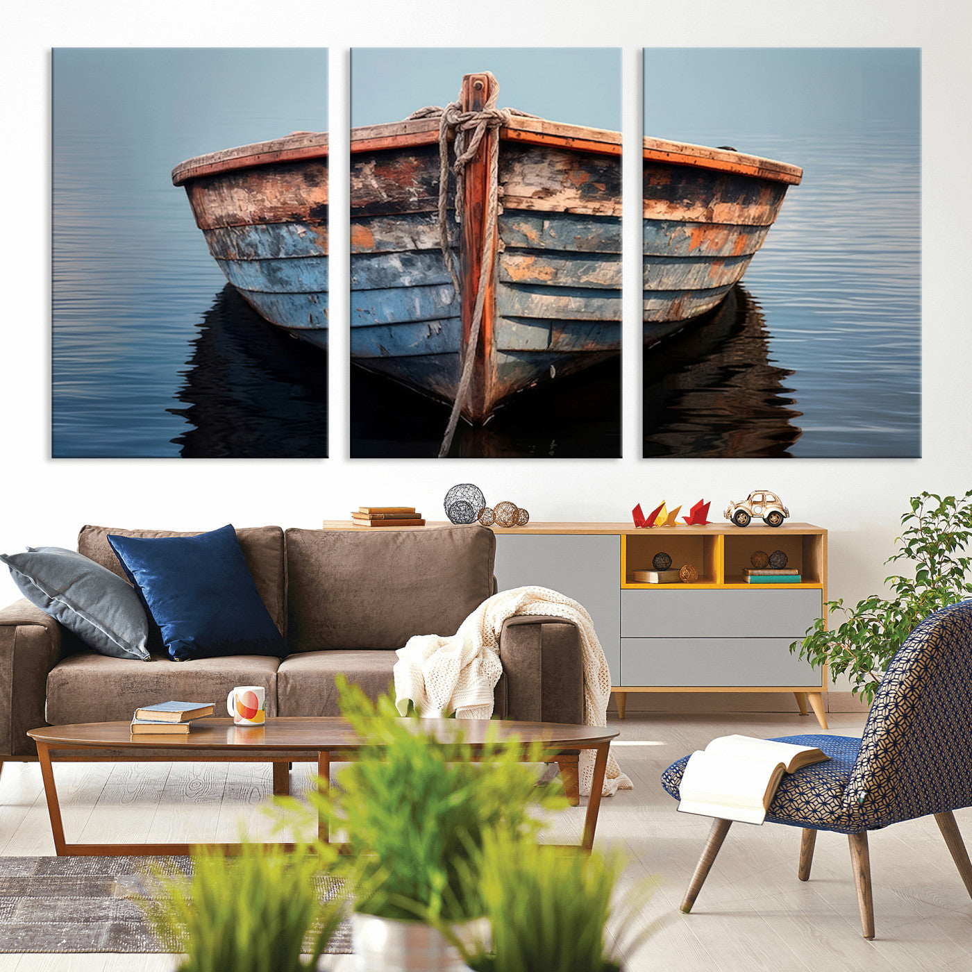 MGV-CV-60X30-3P - Stunning Vintage Boat Canvas Print | Nautical Wall