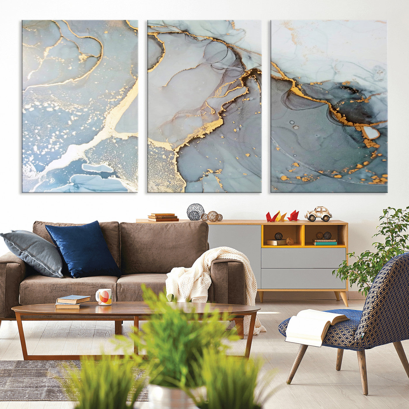 -Large Abstract Marble Wall Art Canvas Print for Living Room and Farmhouse Decor