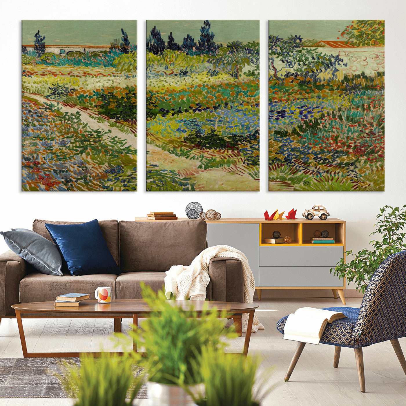 MGV-CV-60X30-3P - Vincent van Gogh Garden at Arles Wall Art Canvas Print