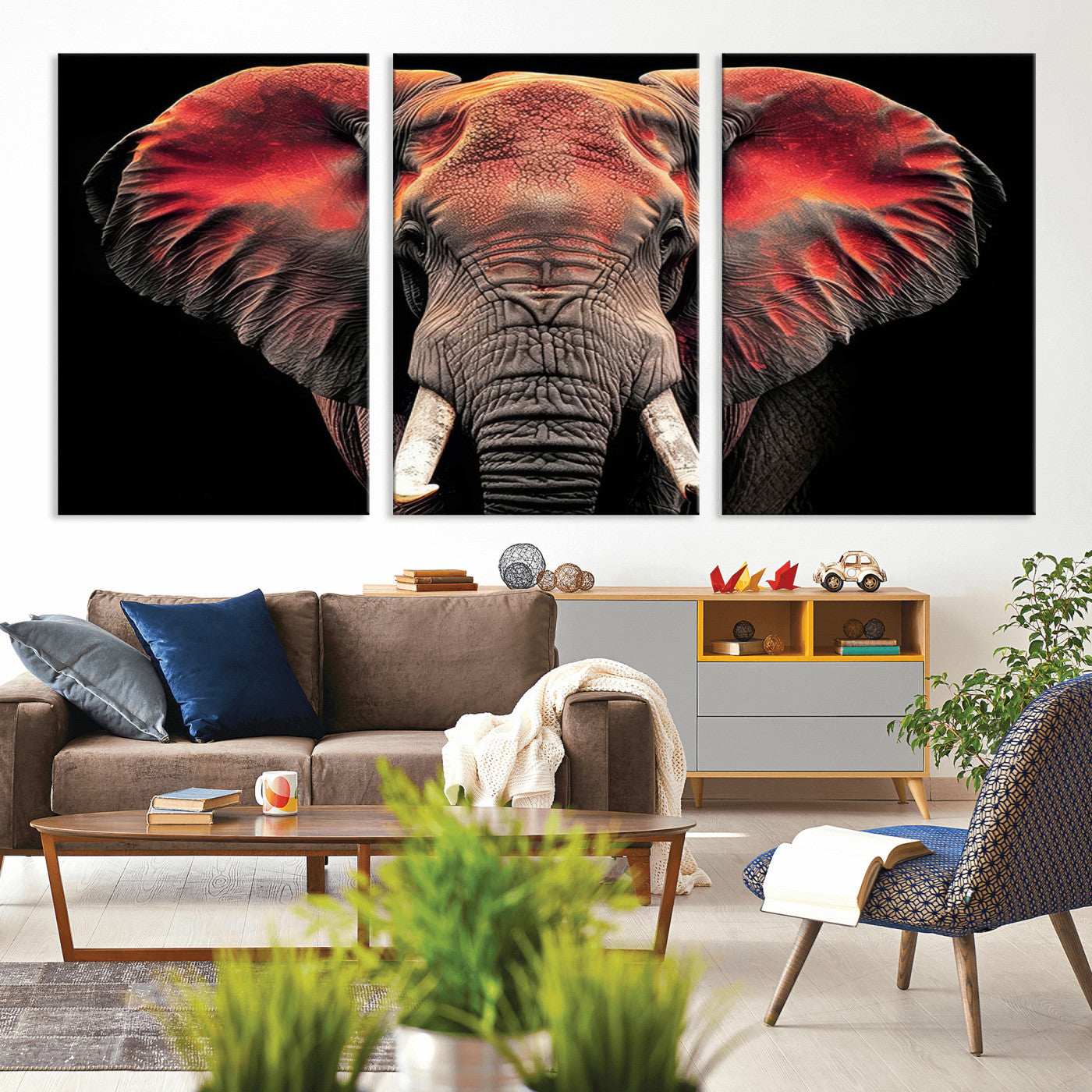 -Elephant Wall Art Canvas Print