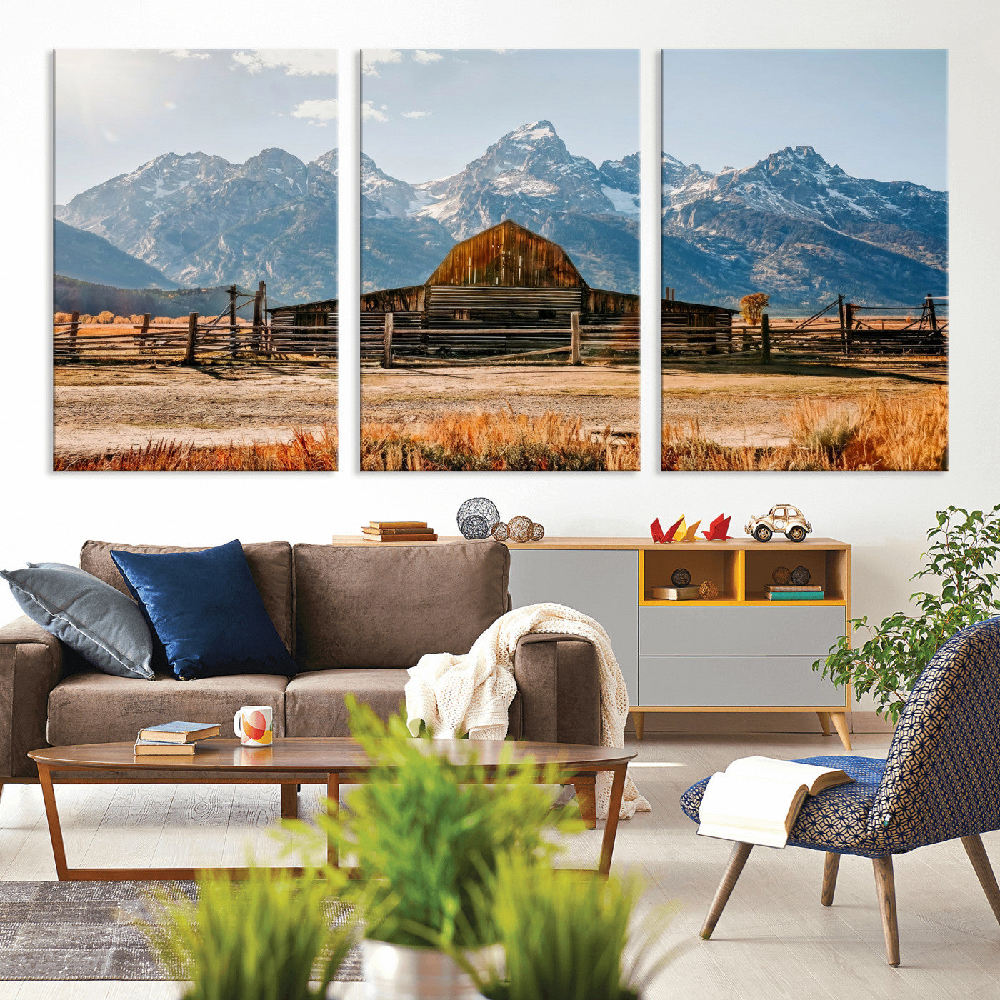 26513-MGV-CV-36X24 - Vintage Old Barn Field Wall Art Canvas Print for Farmhouse Decor - Rustic Barn Wall Art Canvas Print