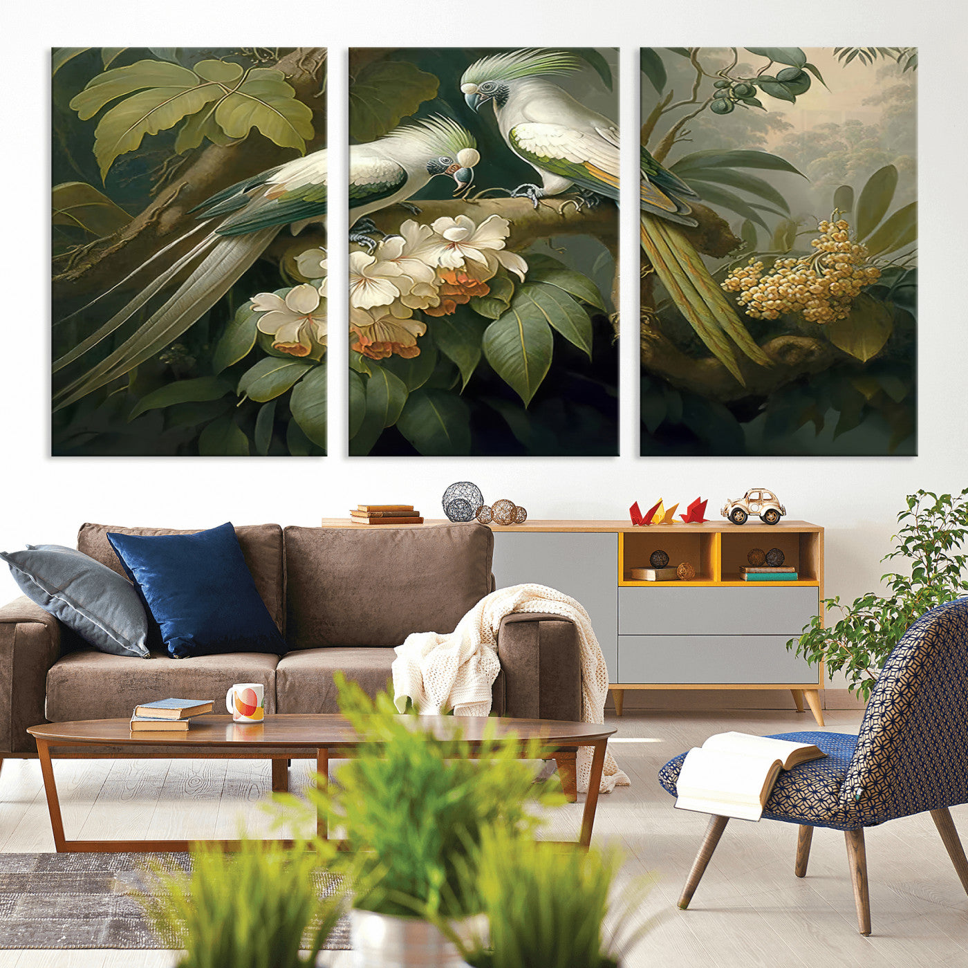 -Tropical Paradise Print Wall Art Stunning Artwork of a Parrot in a Lush Forest with Beautiful