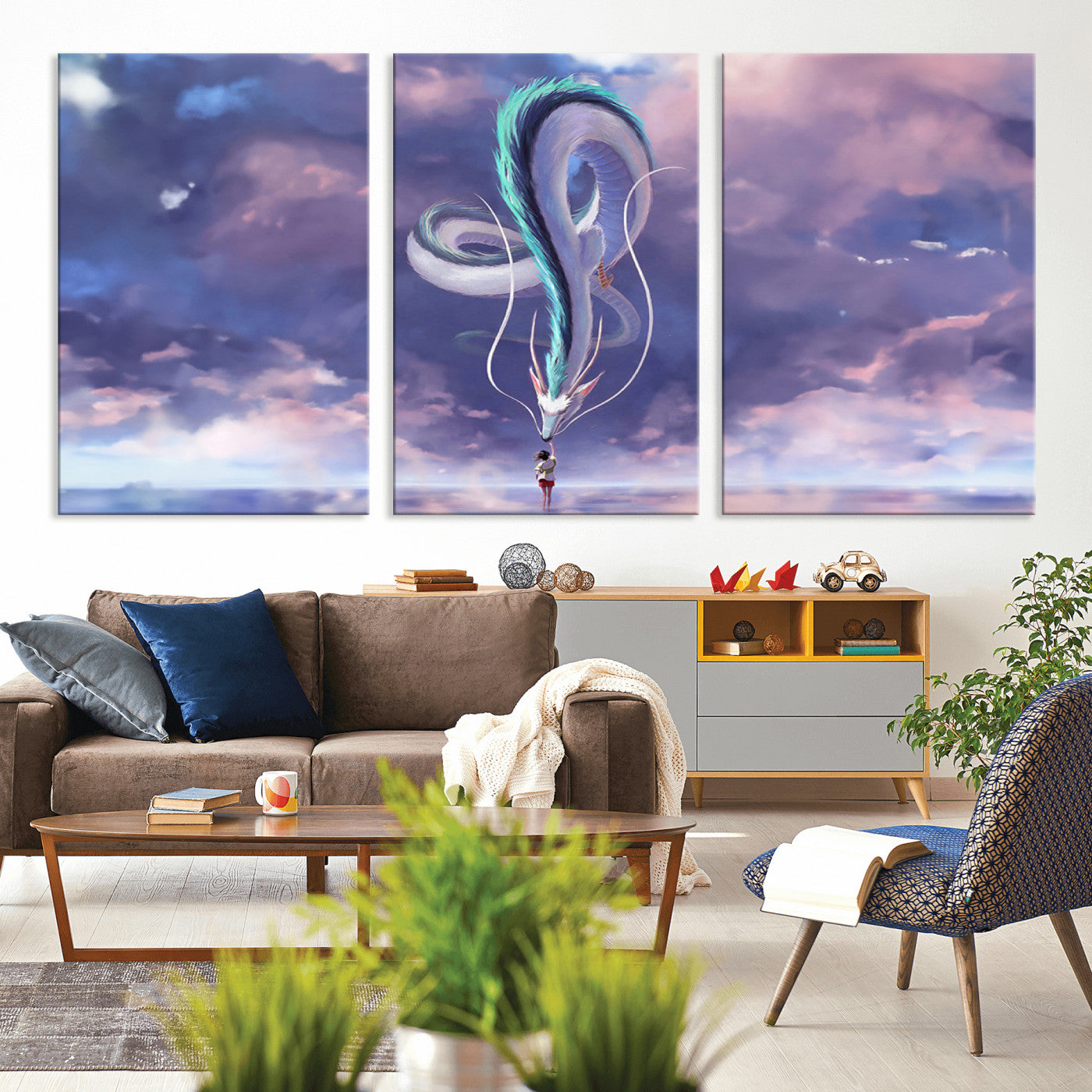 MGV-CV-60X30-3P - Spirited Away Haku and Chihiro Poster - Anime Lover - Hayao Miyazaki - Studio Ghibli Poster - Anime