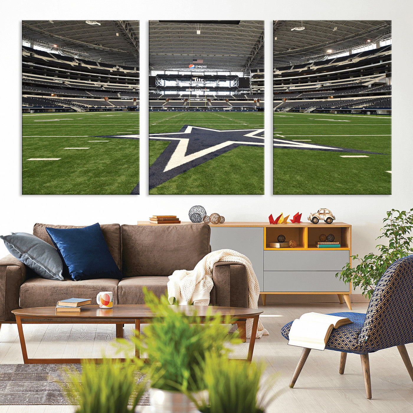 MGV-CV-60X30-3P - Dallas Cowboys Football Team Print - Arlington AT&T Stadium Wall Art Canvas Print
