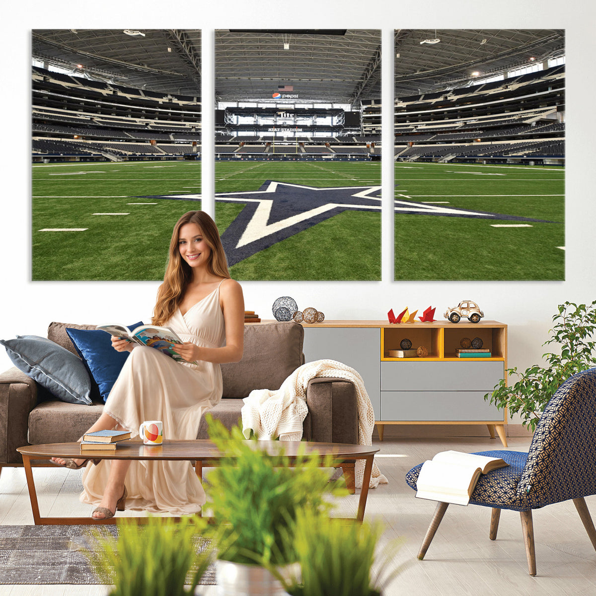 14834-MGV-CV-36X24 - Dallas Cowboys Football Team Print - Arlington AT&T Stadium