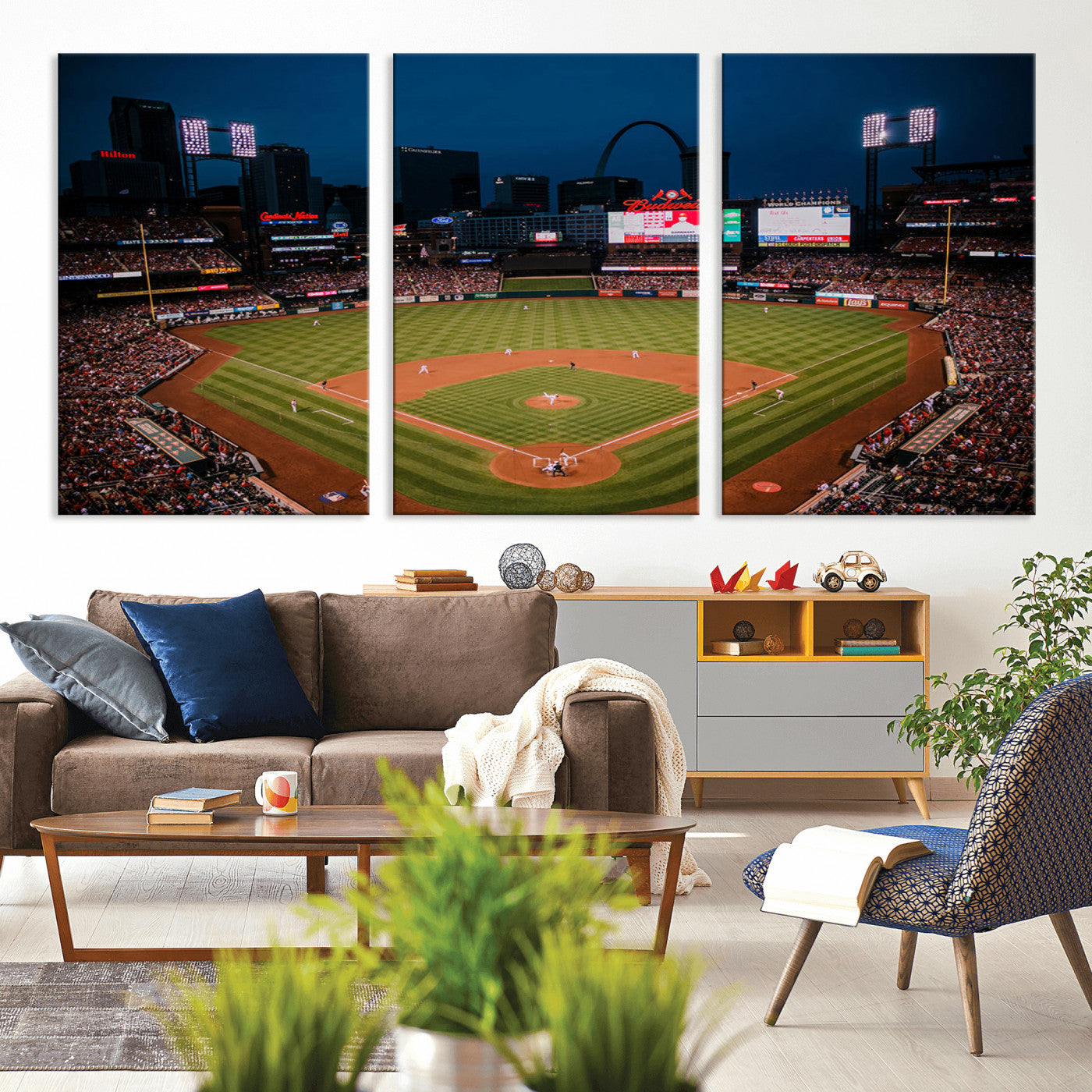 MGV-CV-60X30-3P - St. Louis Cardinals Baseball Team Print - Busch Stadium Wall Art Canvas Print