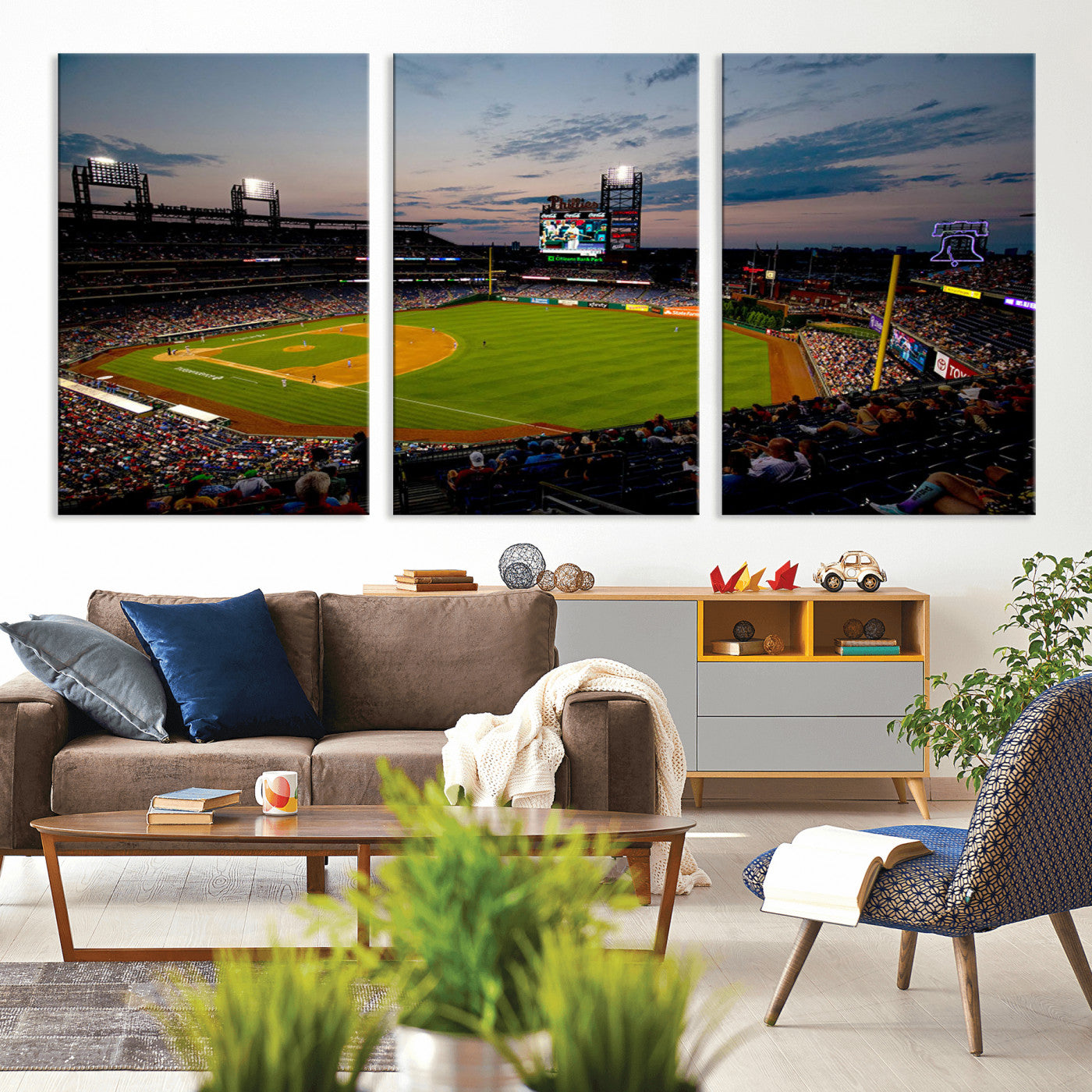 MGV-CV-60X30-3P - Philadelphia Phillies Baseball Team Print - Citizens Bank Park Stadium Wall Art Canvas Print