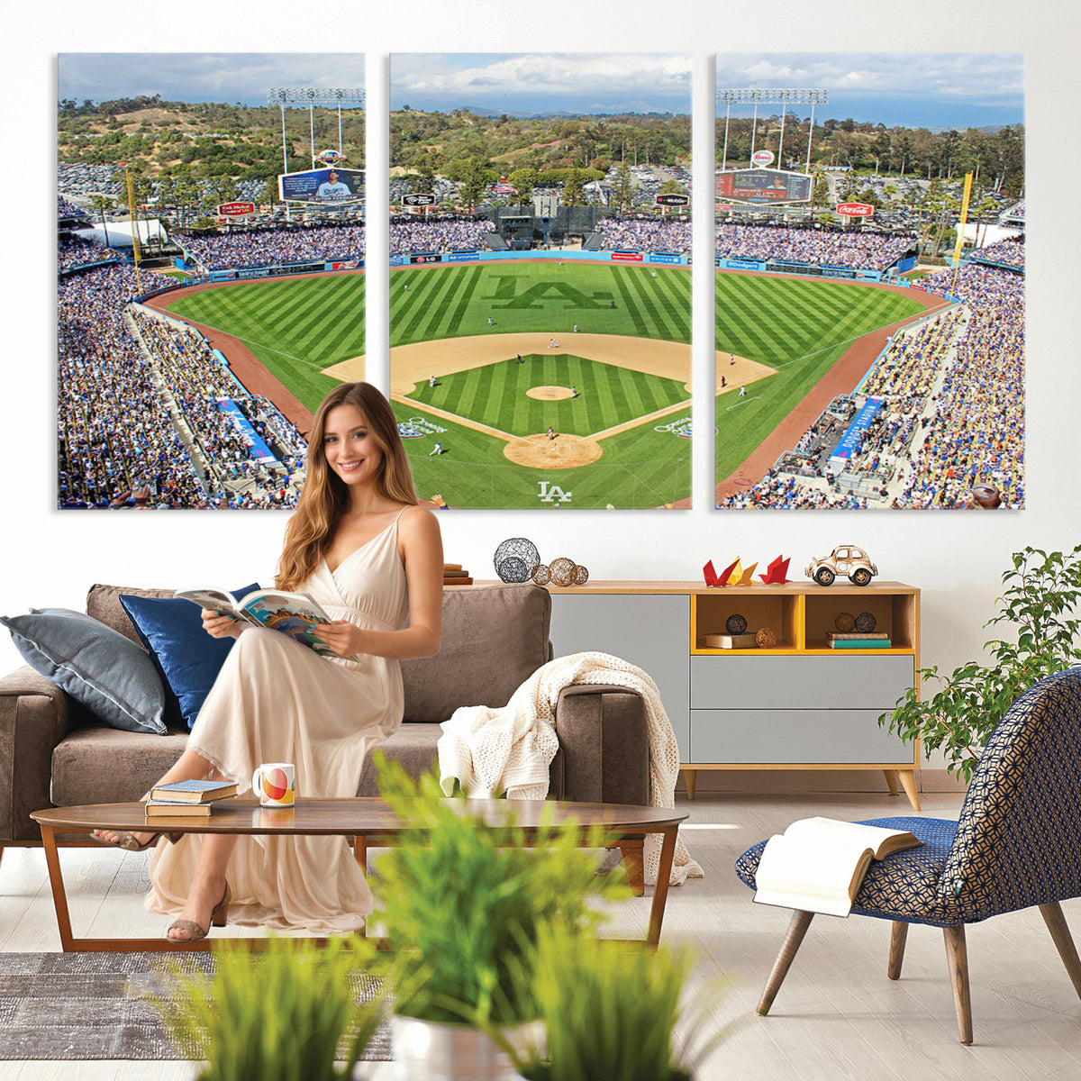 34760-MGV-CV-36X24 - Citi Field Wall Art Print | 3-Panel New York Mets Baseball Stadium Canvas Print