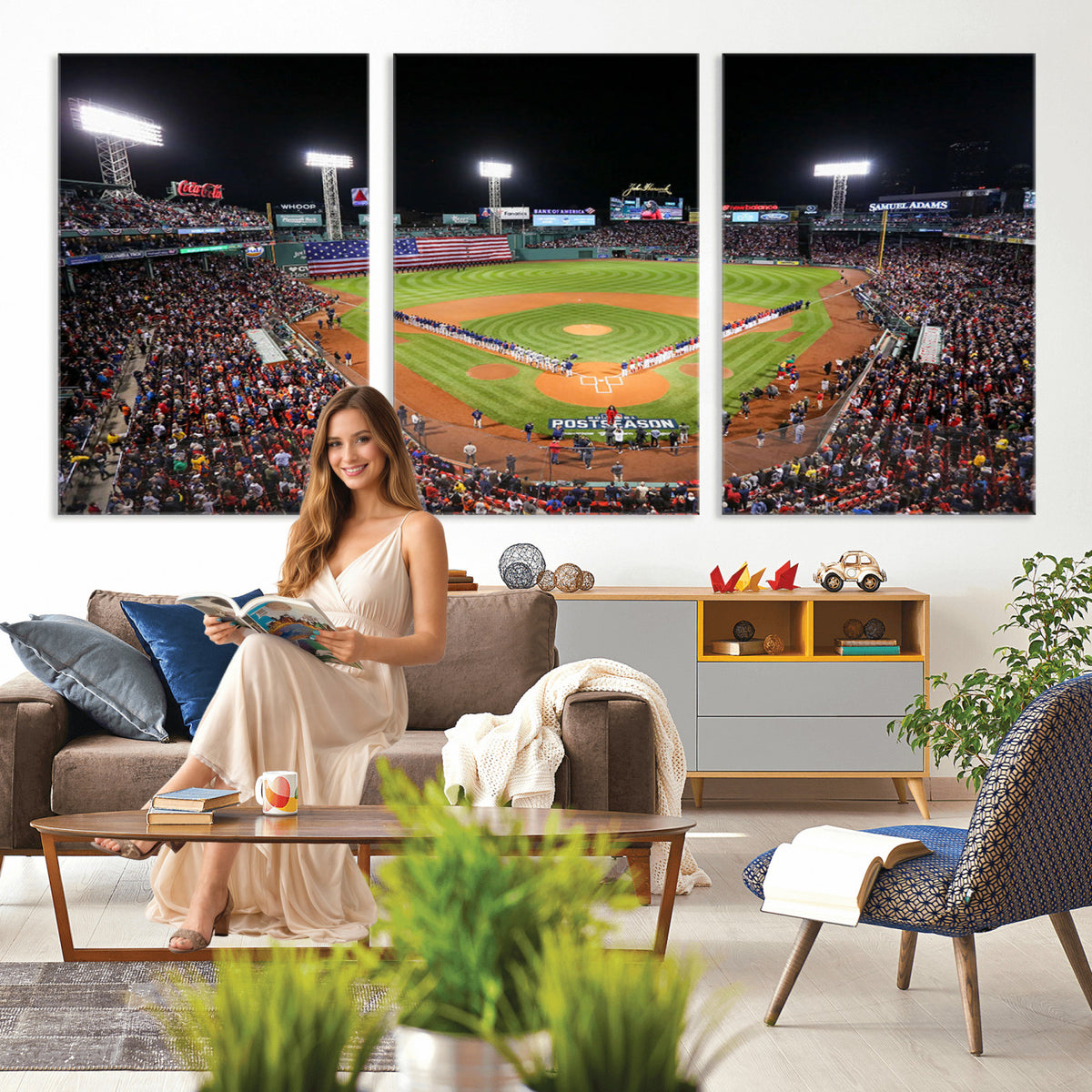 47365-MGV-CV-36X24 - Fenway Park Wall Art Canvas Print | Large Baseball Stadium Canvas for Boston Red Sox Fans