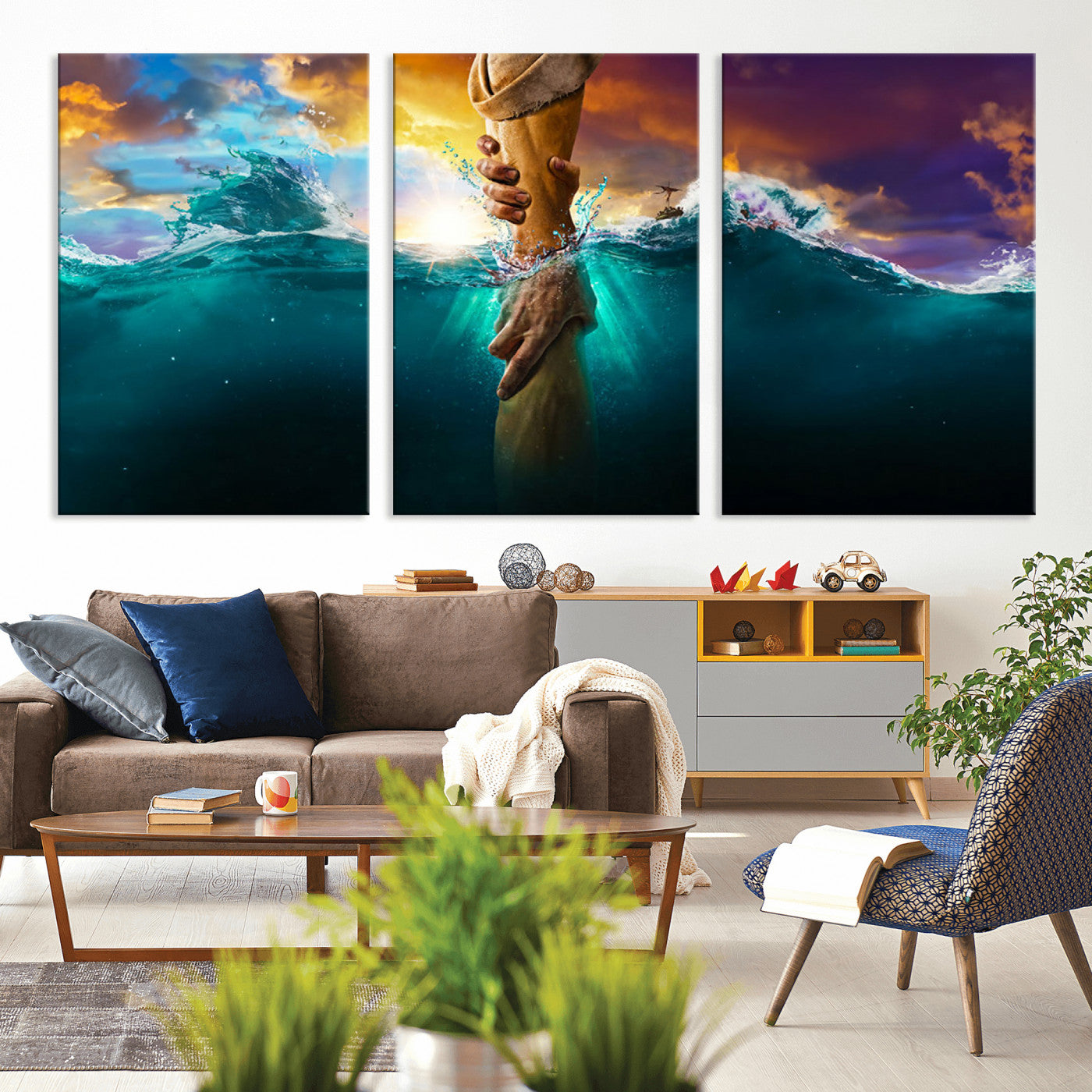 MGV-CV-60X30-3P - God Hand Wall Art Canvas Print