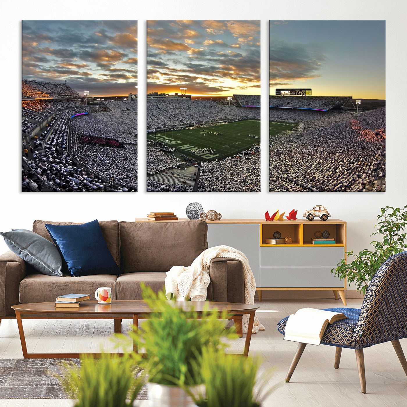 MGV-CV-60X30-3P - Beaver Stadium Wall Art - Penn State Stadium Wall Art | Penn Nittany Lions Football Match for Sport Room Decor