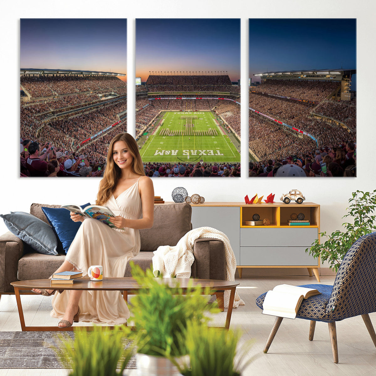 17421-MGV-CV-36X24 - Kyle Field Wall Art Print | Large Texas A&M Aggies Football Canvas Print for Sports Enthusiasts |