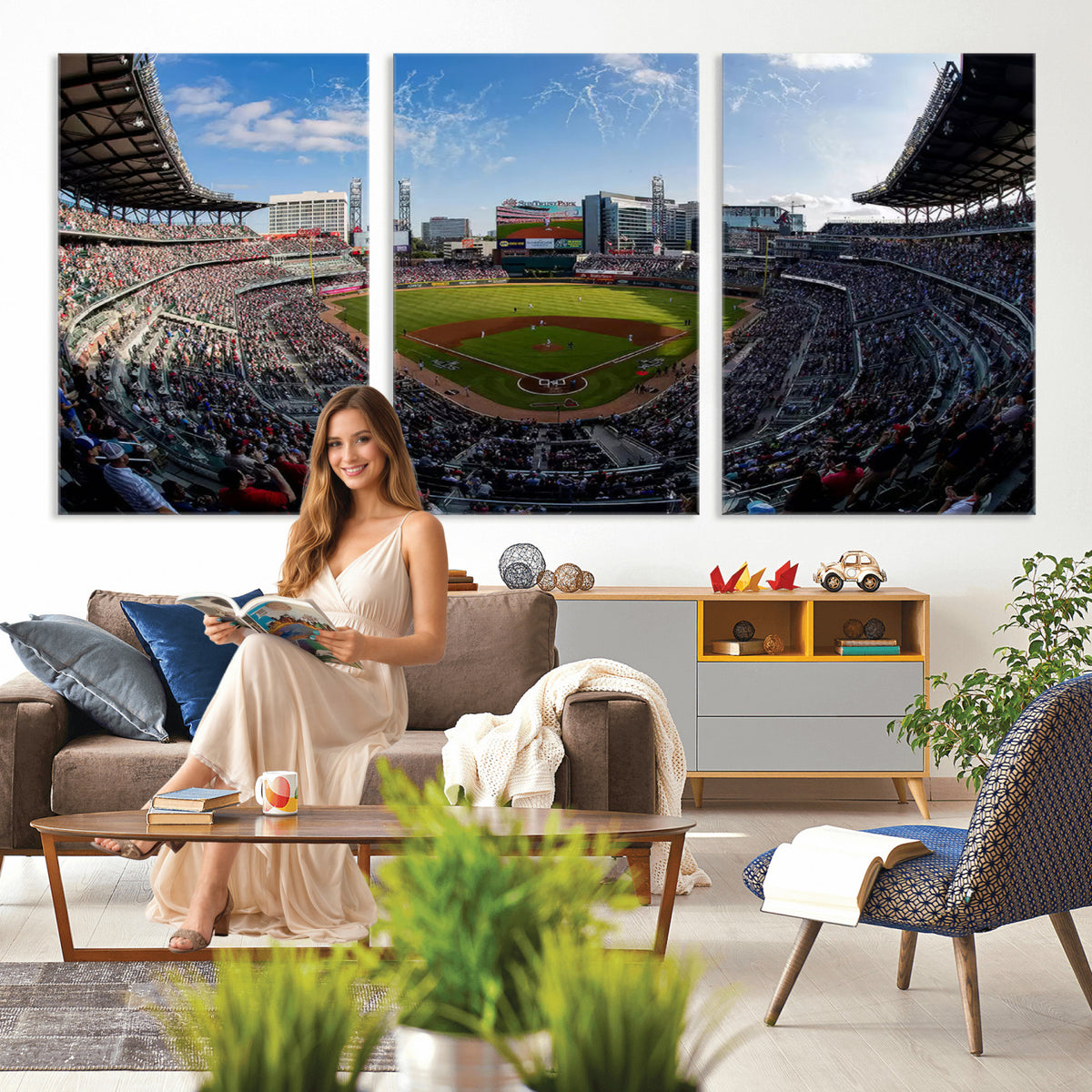 78608-MGV-CV-36X24 - Truist Park Stadium Canvas Wall Art, Atlanta Braves Game Day Decor