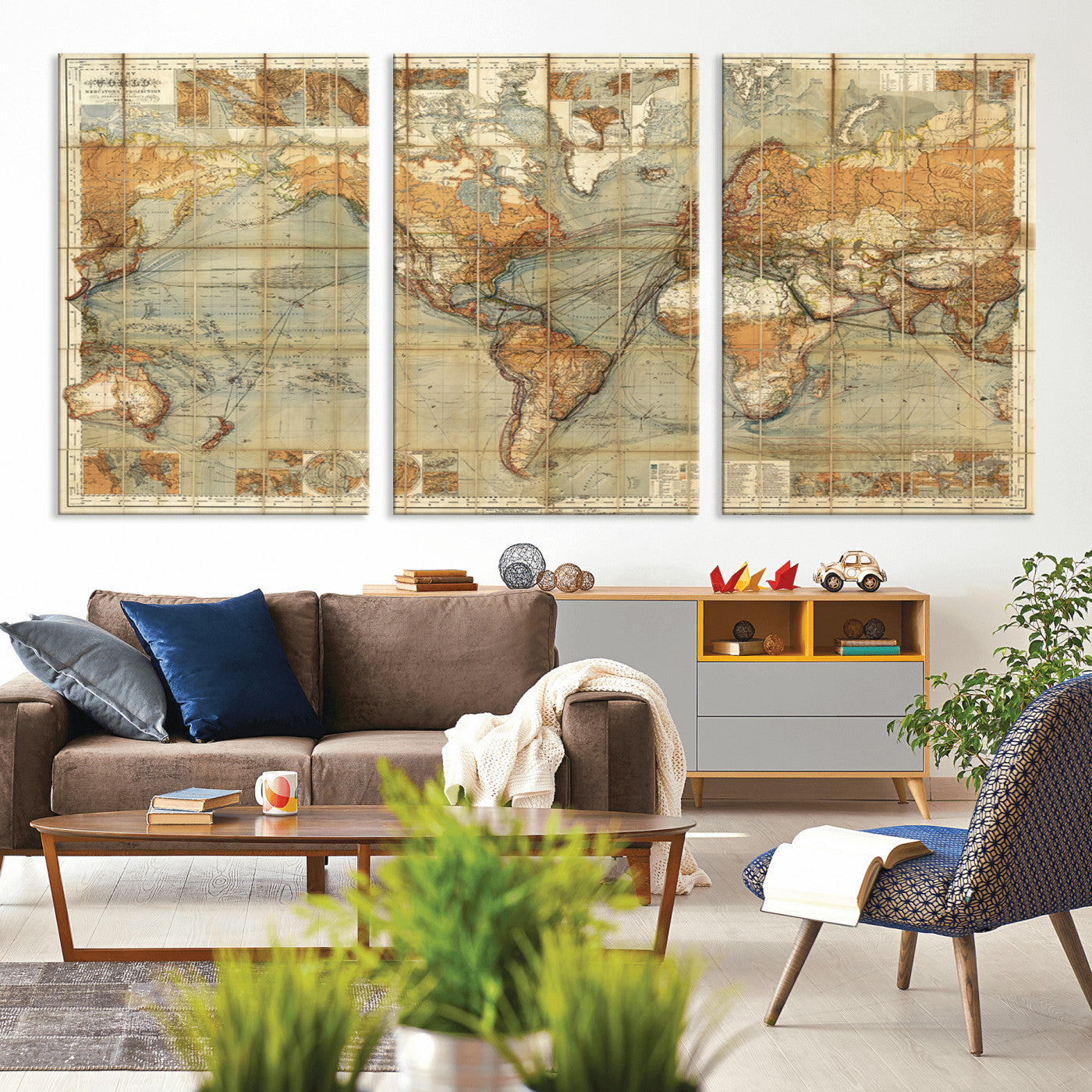 MGV-CV-60X30-3P - Push Pin World Map Canvas Print – Framed Wall Art for Couples to Track Their Travels – Anniversary
